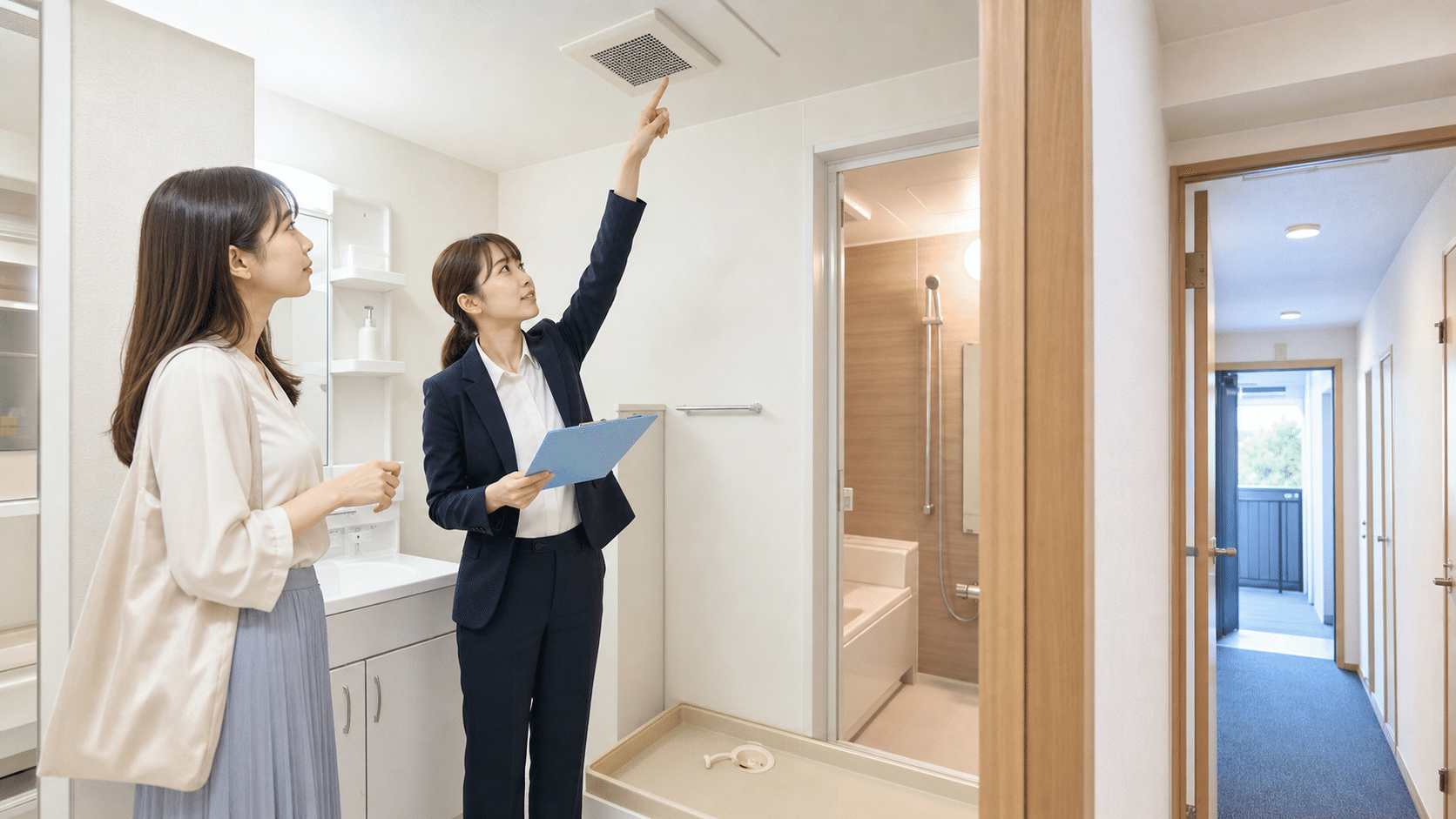 水回りの換気と湿気を確認する内見